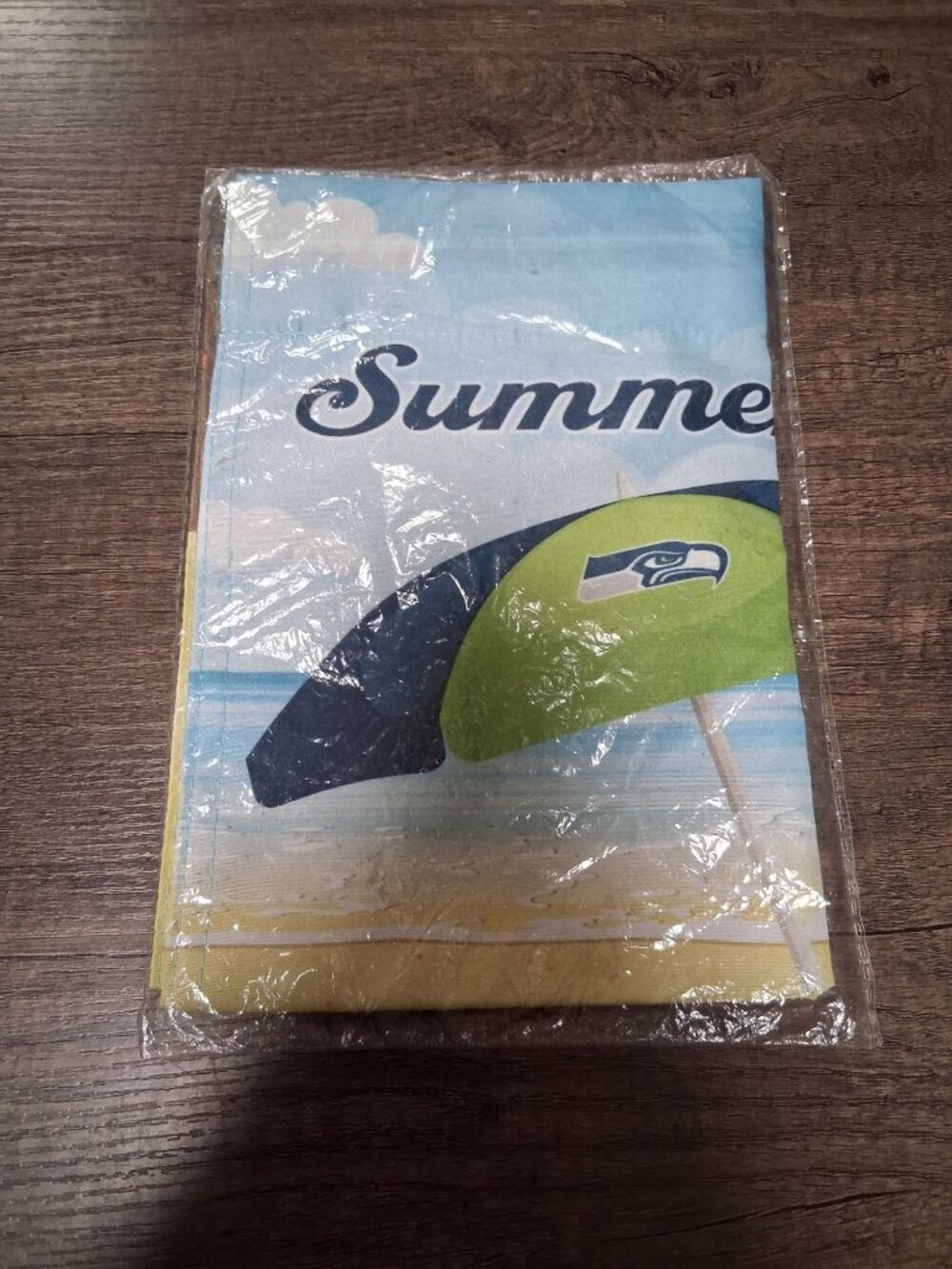 Summer Vibes Garden Flag NFL Seattle Seahawks Beachy 12.5"x18" Double Sided